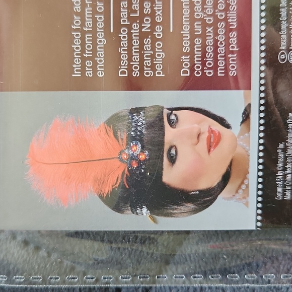 Roaring 20's Headband ☆ Red feather, black band ☆ Brand New in Bag - Picture 5 of 8